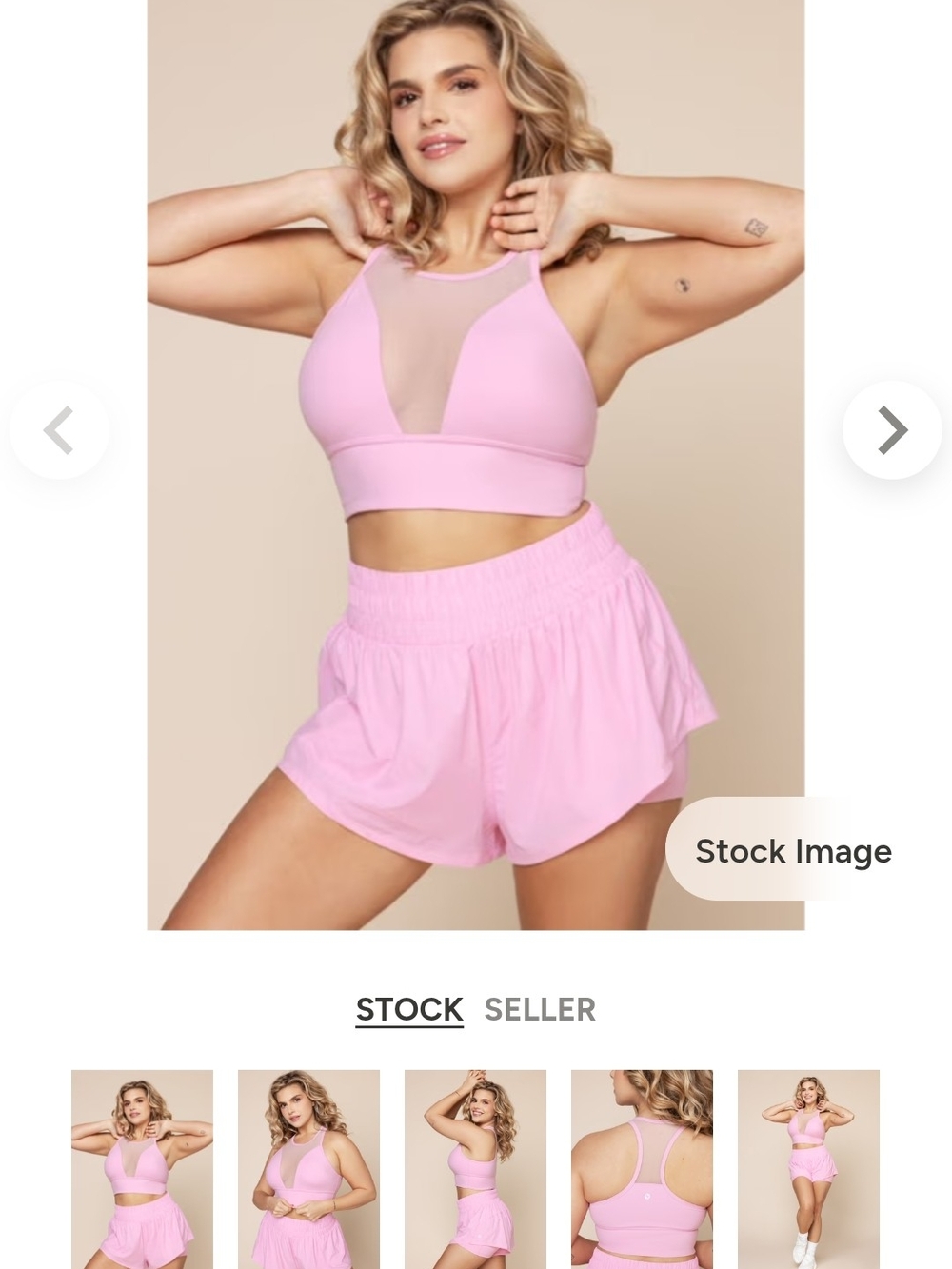 Popflex Pink Mesh-Panel Sports Bralette